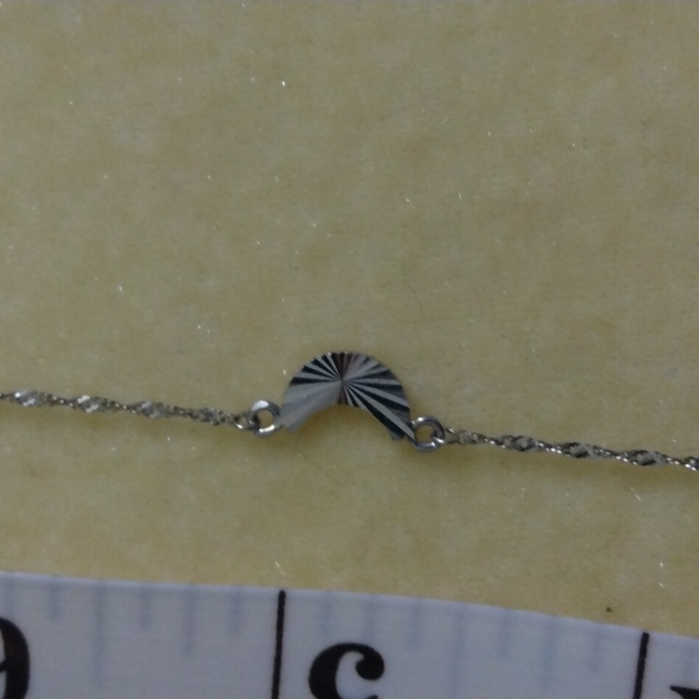 14KT WHITE Gold Star and Moon Ankle Bracelet EUC - Picture 5 of 7